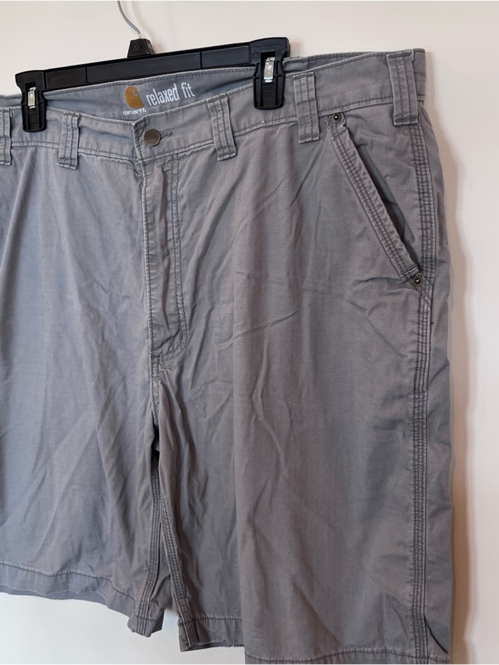 Carhartt Relaxed Fit Shorts Gray Mens 44 Canvas Outdoor Workwear - Picture 2 of 6
